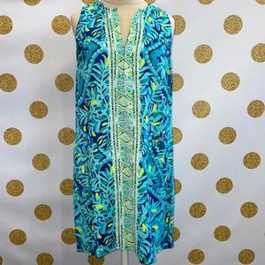 Lilly Pulitzer Kelby Stretch Shift Dress Indigo Midnight Cove Engineered, Size 2